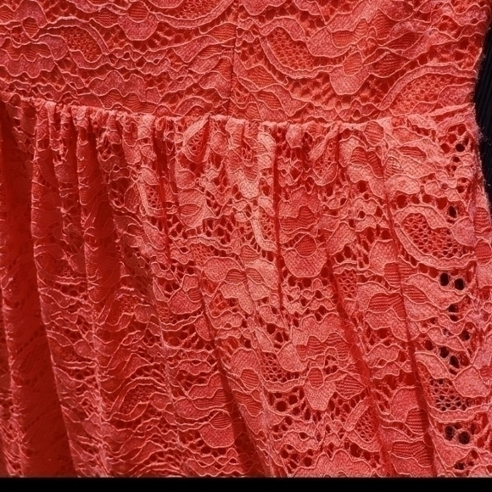 Jessica Simpson Coral Scoop Lace Mini Cocktail Dress Size 10 - Picture 9 of 11